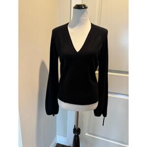 Kaufman Franco Black Cashmere Sweater SZ L Made in USA NWOT